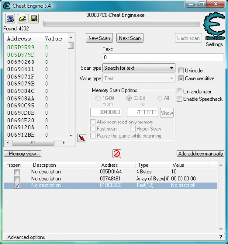 Cheat Engine - T�l�charger 6.2